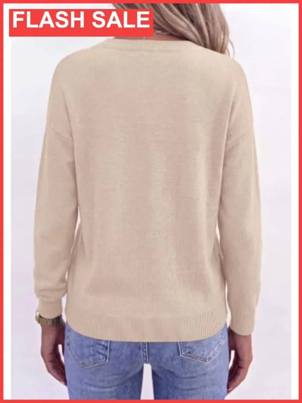 Crewneck Cropped Knit Sweater Long Sleeve Pullover Casual Fall Winter
